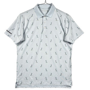 Bonobos Sky Blue Golf Club Patterned Polo Shirt Size Medium